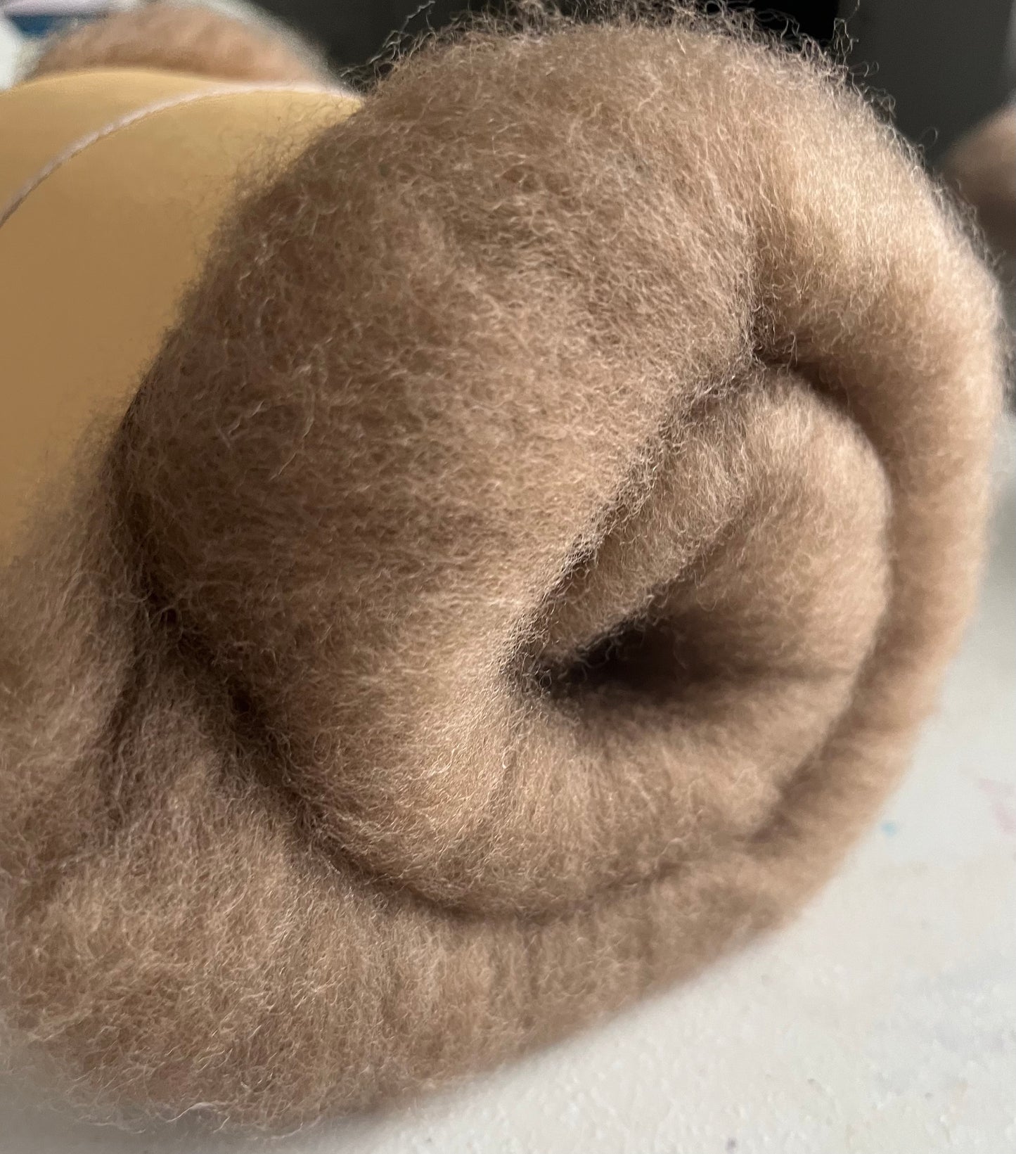 Natural Light Brown Batt - Hand processed Haunui