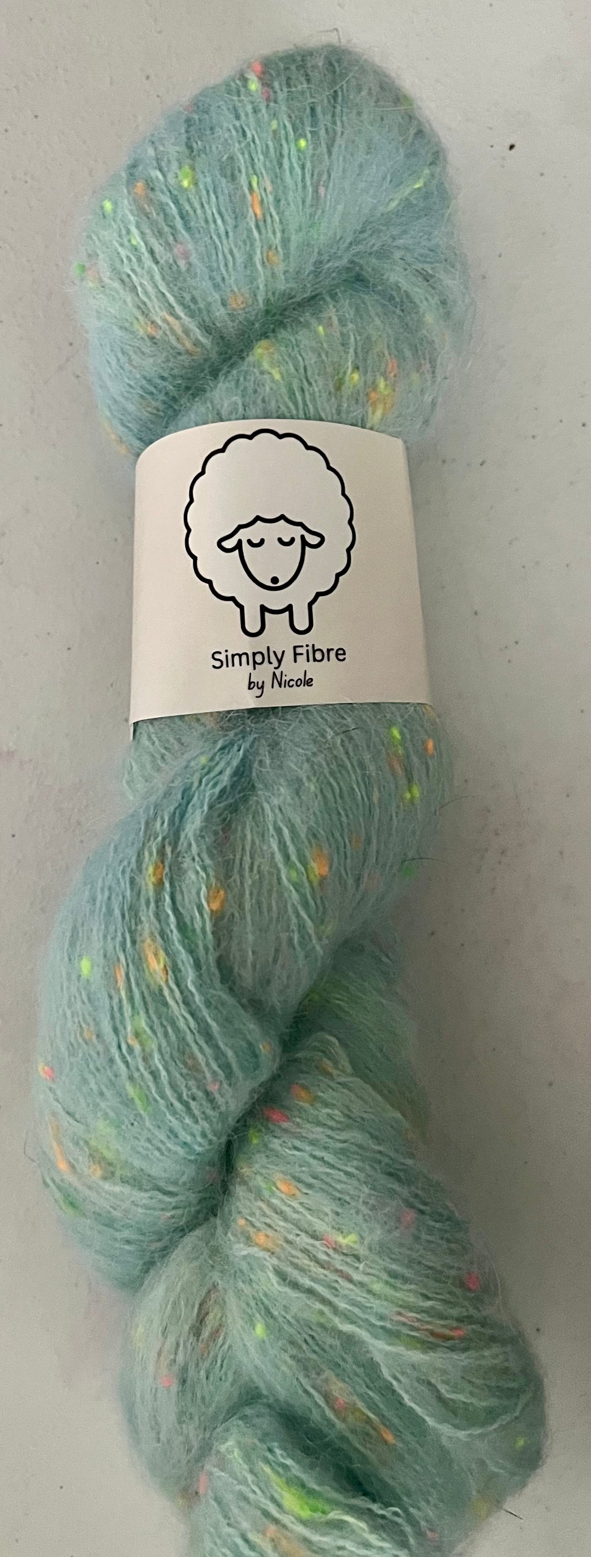Robin's Egg - Neon Neps Fluff Yarn
