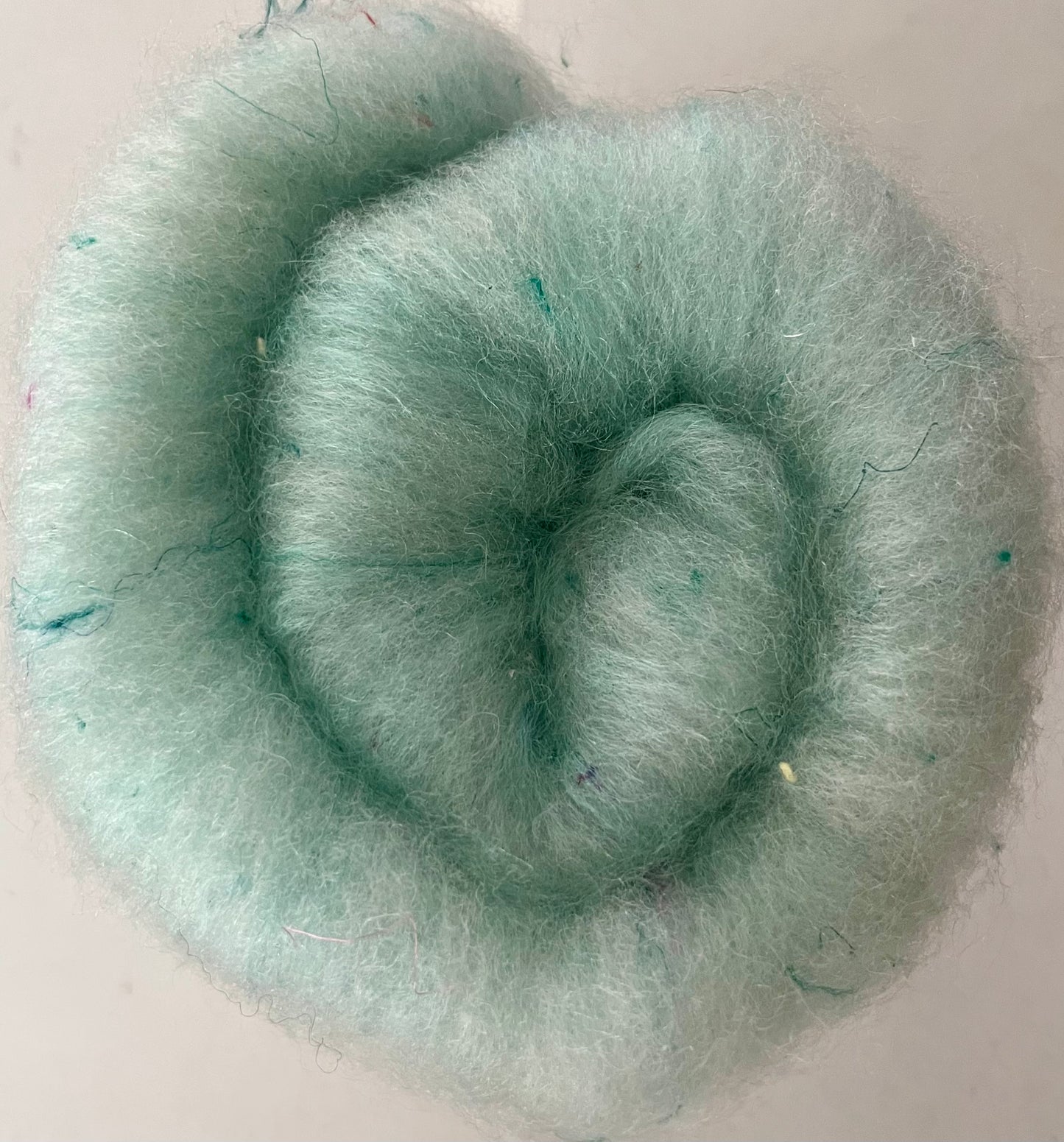 Turquoise Blue Batt - Hand processed Rambouillet/Mohair