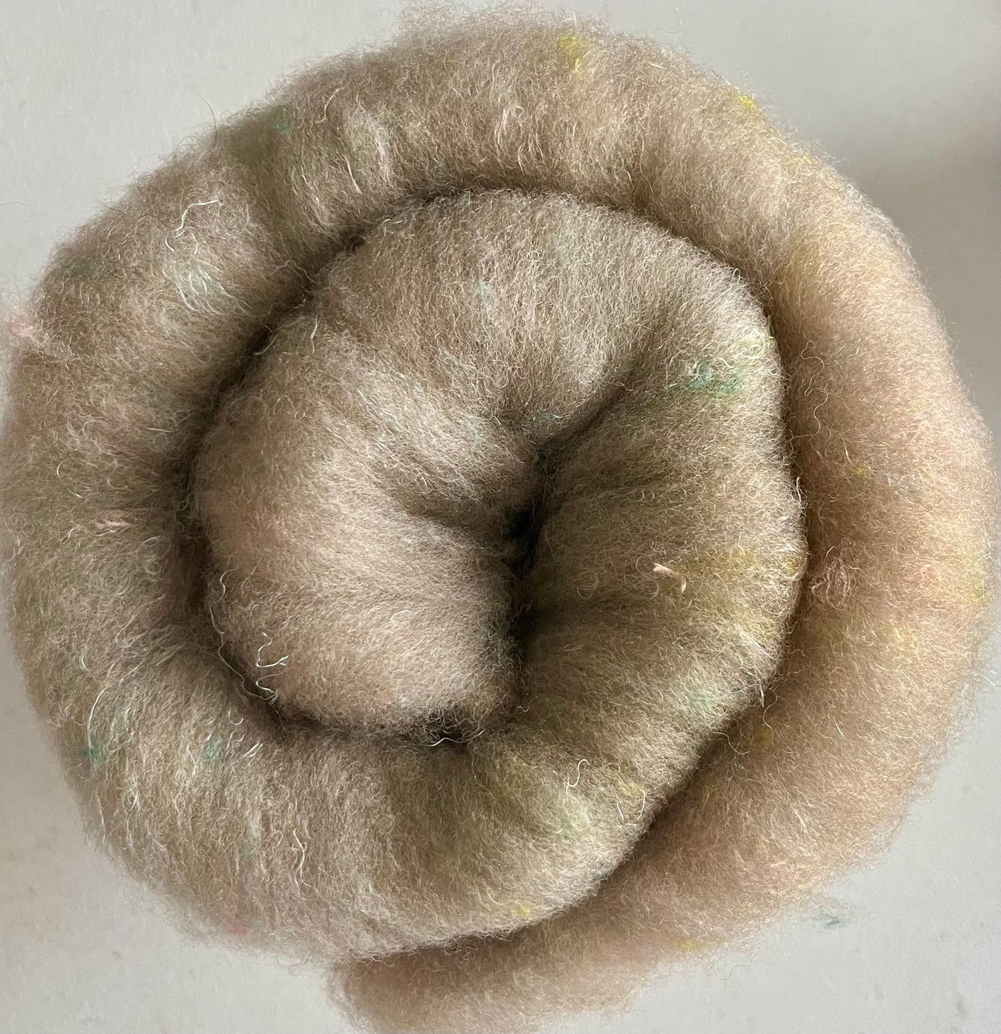 Natural Oatmeal with silk  Batt - Hand processed Haunui
