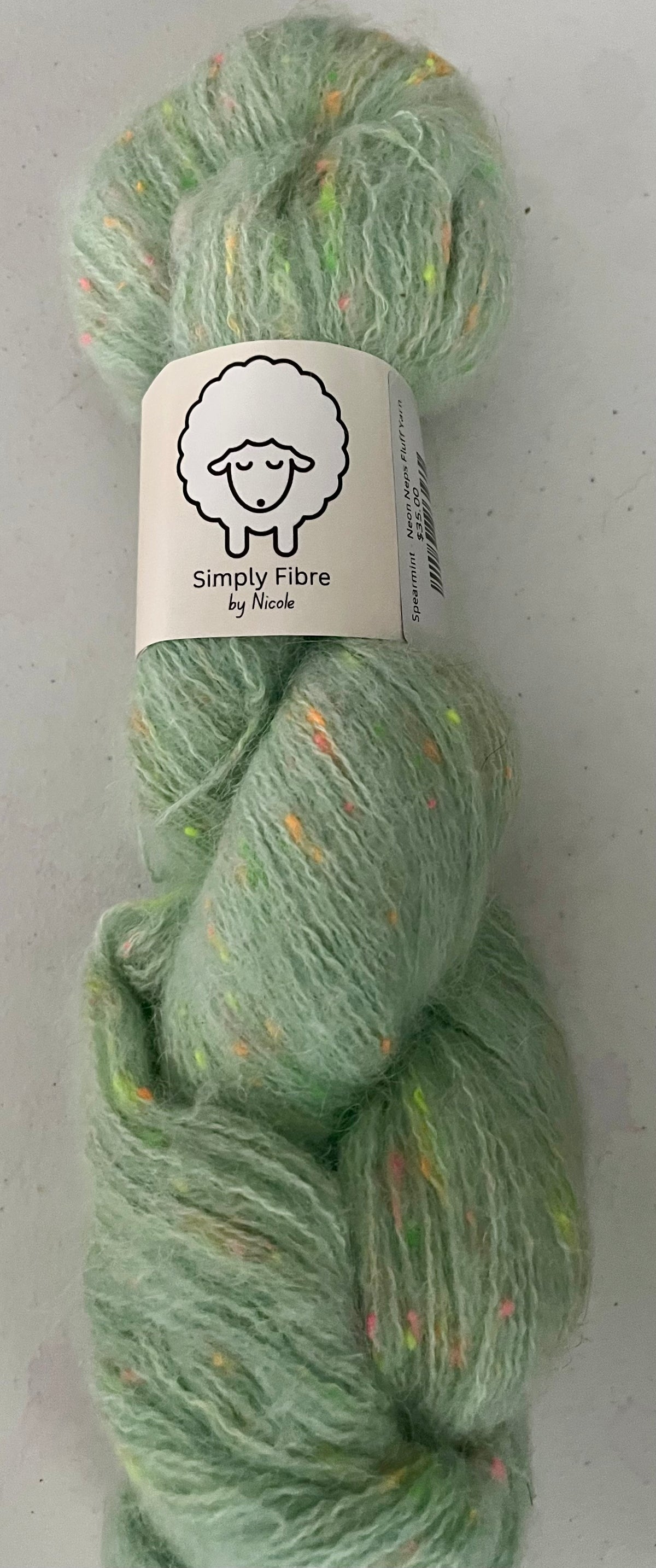 Spearmint - Neon Neps Fluff Yarn